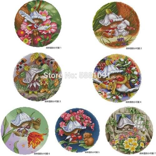 Little cute in the forest patterns Counted Cross Stitch 11CT 14CT 18CT DIY Chinese Cross Stitch Kits Embroidery Needlework Sets