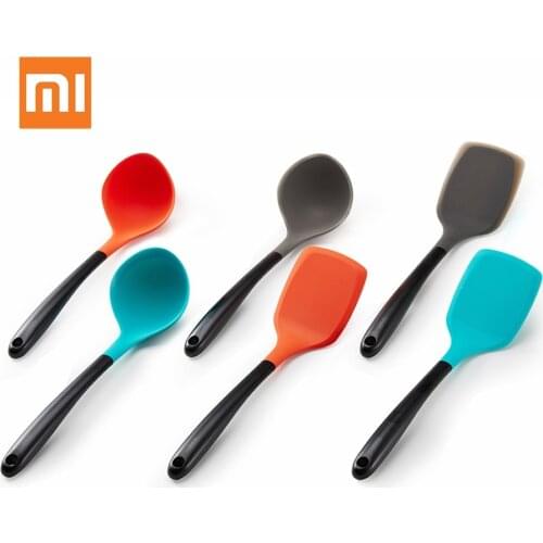 Original Xiaomi Silicone Gel Spoon Spatula Stainless Steel Anti-scalding Anti-skid Handle Kitchen Cooking Tools Utensils Smart