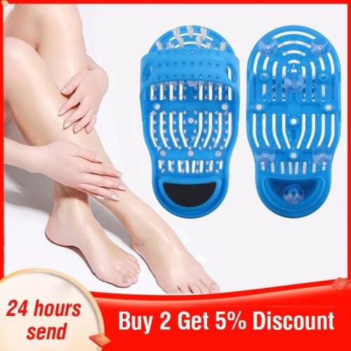 Plastic Bath Shower Feet Massage Slippers Bath Shoes Brush Pumice Stone Foot Scrubber Spa Shower Remove Dead Skin Foot Care Tool