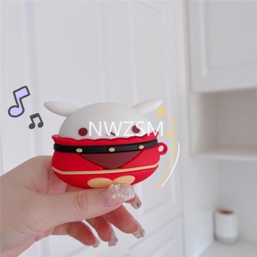 Genshin Impact Klee Ganyu Keqing Bomb Dango Cosplay Silicone Protective Case For Airpods Pro Earphone Box Xmas Birthday Gift