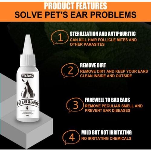 Pet Ear Mites Remover 30ml Dog Cat Cleaning Supplies Pet Ear Cleaner Remove Dirt Cleaning Supplies Dog Products