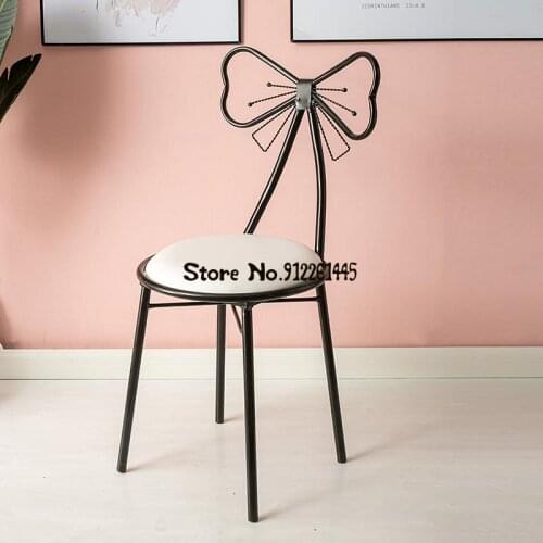 Nordic style chair iron stool simple chair backrest small chair ins net red makeup chair small dressing stool