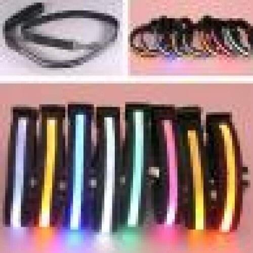2.5cm Luminous pet dog cat collar Fashion LED Dog Pet Night Safety Collar Flashing Light Up Nylon Collar Band Pet supplies hot
