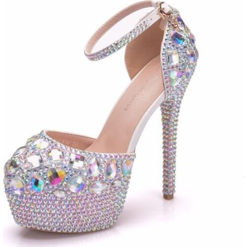 Wonen Pumps Fashion Office Shoes Waterproof platform Hollow Round Toe Thin Heels 14CM High Heels Shoes Womens Wedding Shoes