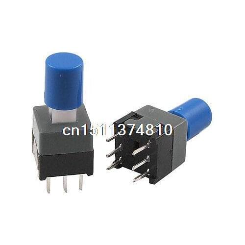 10 Pcs 8.5 x 8.5mm Round Cap PCB Momentary Push Button Tactile Switch 6 Pin DIP