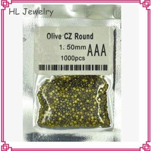 1000PCS/Lot AAA Grade 1-3MM Olive Green CZ Loose Stone For Making Jewelry