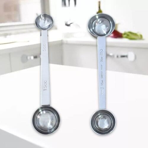 50LB Double-Headed Coffee Milk Powder Measuring Spoon with Scale Kitchen Long Handle