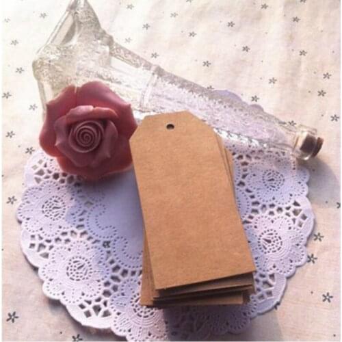 9.5*4.5CM Kraft Gift Tags Wedding Party Paper Card Tag Festival Note Diy Blank Price Label Hang Tag With Hemp Rope 200pcs/lot
