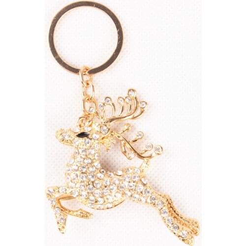 Spotted Deer Cervus Nippon Lovely Cute Crystal Charm Purse Handbag Car Key Keyring Keychain Party Wedding Birthday Gift