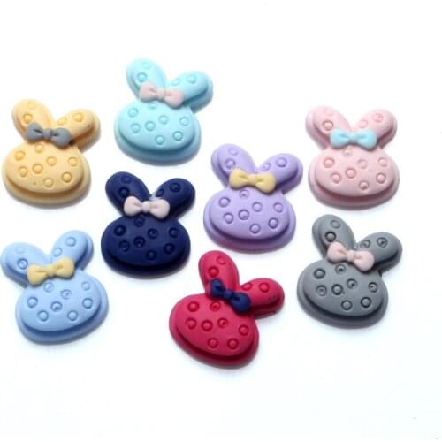 30Pcs Random Mixed Resin Rabbit Decoration Crafts Beads Flatback Cabochon Scrapbooking DIY Embellishments Kawaii Diy Accessories