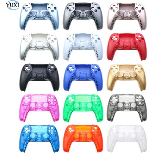 YuXi 15 Colors Front + Back Cover Case Skin Replacement Housing Protective Shell For PlayStation 5 PS5 Controller Gamepad