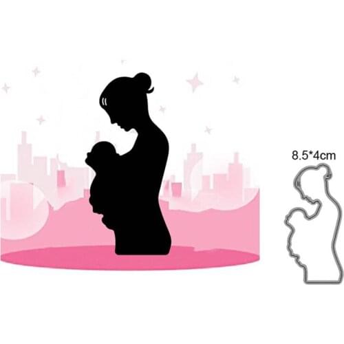 Pregnant mother Metal Cutting Dies For Stamps Scrapbooking Stencils DIY Paper Album Cards Decor Embossing 2021 New