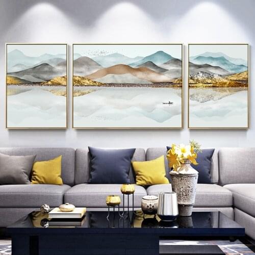 EECAMAIL Full Diamond 5D Triple Landscape Painting Nordic Atmosphere Style Living Room Bedroom Home Diamond Embroidered