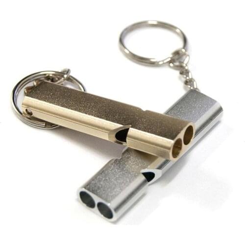 Outdoor safety emergency whistle Outdoor Camping Double Tube High Frequency Survival Whistle Self-defense Tools Self-help