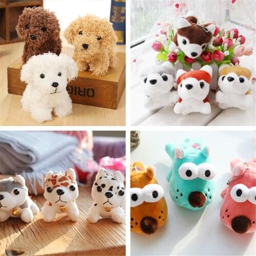 Shape 7-12CM Little Keychain DOG Plush ; Stuffed Wedding Gift Decor Plush DOLL TOY