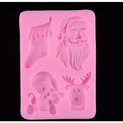 Hot New Arrival Wholesale Silicone Cake Mold Santa Claus Fondant Cake Decorating Tools Silicone Bakeware D236