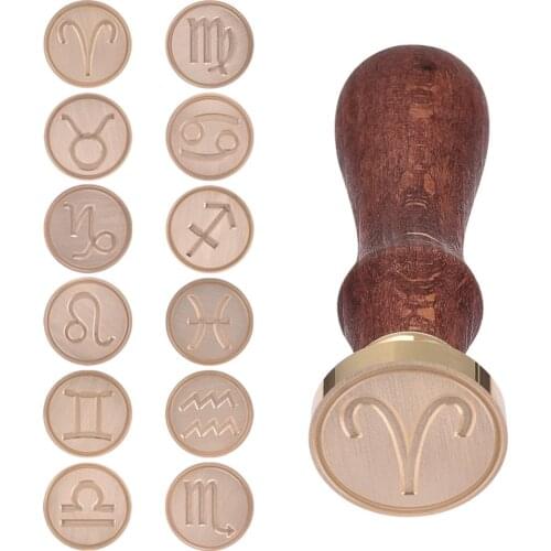 Hot Sealing Initial Rosewood Handle Wax Sealing Stamp Zodiac Seal DIY Seals With Wooden Handle 2018