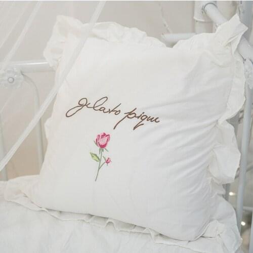 Bedroom Sofa cushion cover without core embroidery pillow cover cotton 45x45cm