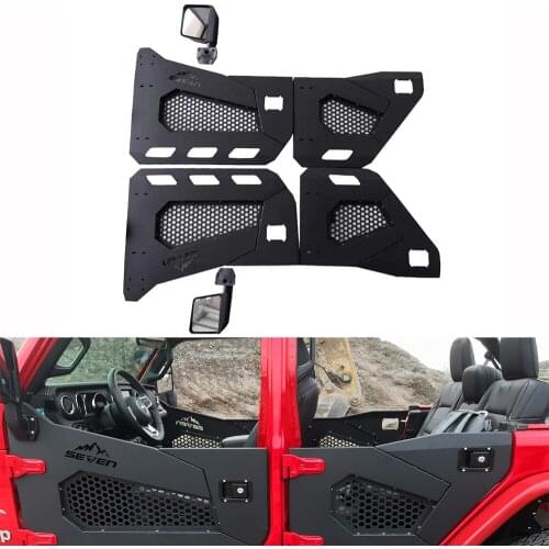 J365 Tube Doors Half Door with 2 Mirrors for Jeep Wrangler JK 2007-2017(4 doors) LANTSUN