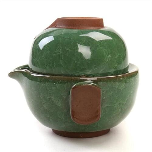 China Kung Fu Tea Set 1 Teapot 1 Cup Travel Teapot Kettle Coffee Cup Pot Drinkware Tea Cups Gaiwan Outdoor Camping Teapot Set