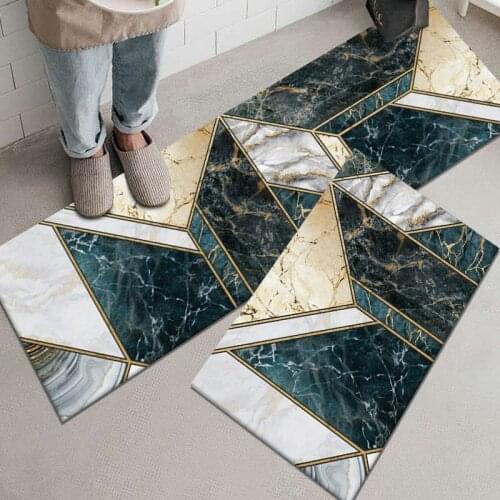 PVC Kichen Mats Stripe Geometric Carpets for Bedroom Water and Oil Proofing Area Rugs Outdoor Entrance Doormat Non-slip Bath Mat