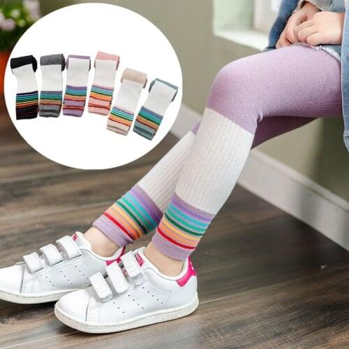 Baby Girls Leggings Rainbow Kids Pants Baby Casual Trousers for 1 9 Yr Children Tights Pants for Girl Colorblock Girls' Leggings