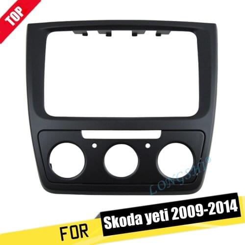 LONGSHI Facia for Skoda Yeti 2009-2014 (Manual Aircon) Radio DVD Stereo CD Panel Dash Kit Trim Fascia Face Plate Frame 2 Din