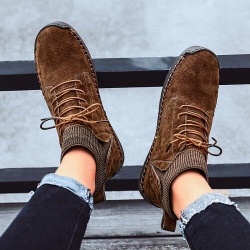 Wear fashion boot hombre men man para italian mens flat home desert leather sneakers bota de shoes brown sneaker tenis work for