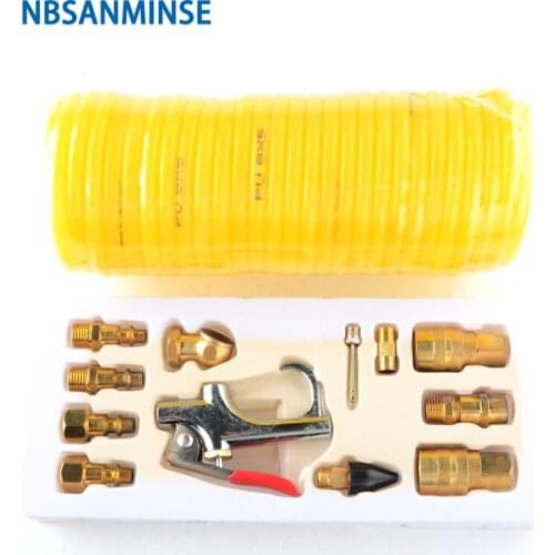 NBSANMINSE SMPAK10 A Set Of 1/4 1Mpa Air Tool Accessories Blowing Dust Gun With Air tube Pneumatic Tool brass
