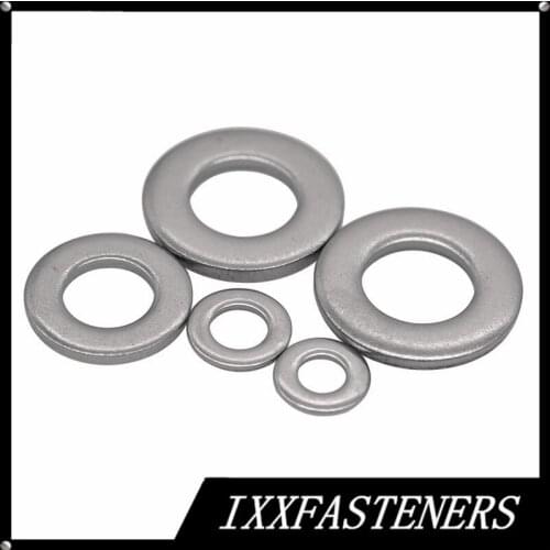 50PCS DIN125 ISO7089 M1.6 M2 M2.5 M3 M3.5 M4 M5 M6 M8 304 Stainless Steel Flat Machine Washer Chamfered-Normal Series