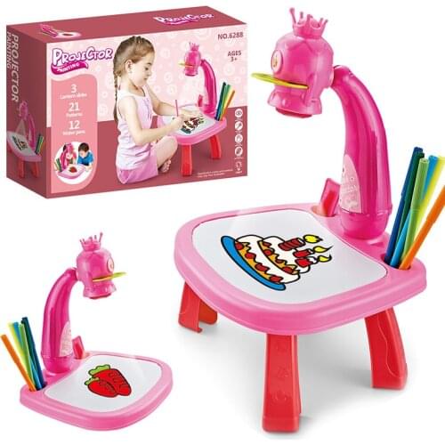 Projector Art Drawing Table LED Projector Learning/Drawing Painting Set Educational Toy New Year Gift For Children