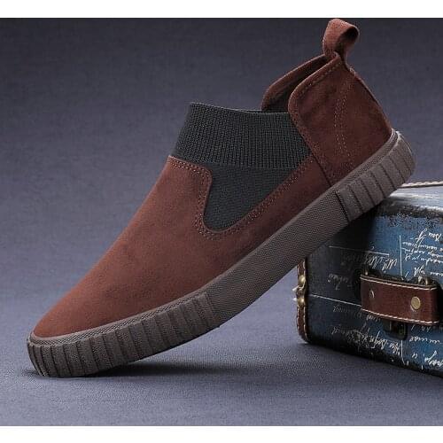 Fashionable New Low Top Vulcanized Shoes Mens Flannel Antiskid Lazy Shoes Designer Casual Shoes Spring and Autumn Simple Flat S