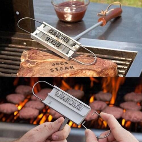 Newly BBQ Branding Iron with Changeable English Letters Barbecue Steak Names Tool Outdoor