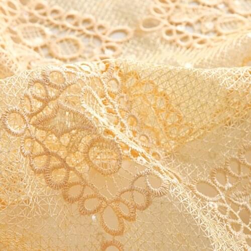 High quality solid lace fabric Water soluble hollowed out square tissu Summer womens dress DIY handmade sewing
