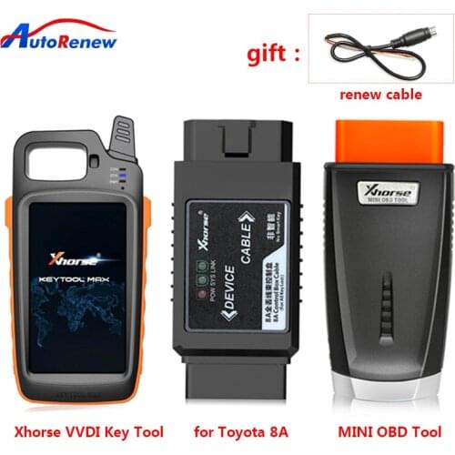 Xhorse VVDI Key Tool Max Remote Key Programmer with VVDI Mini OBD Tool 8A Non-smart Key Adapter for Toyota All Keys Lost Adapter
