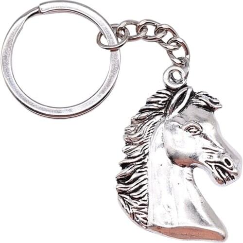 1 Piece Jewelry Car Key Chain Party Gift Keychains 43x29mm Horse Charms Key Rings