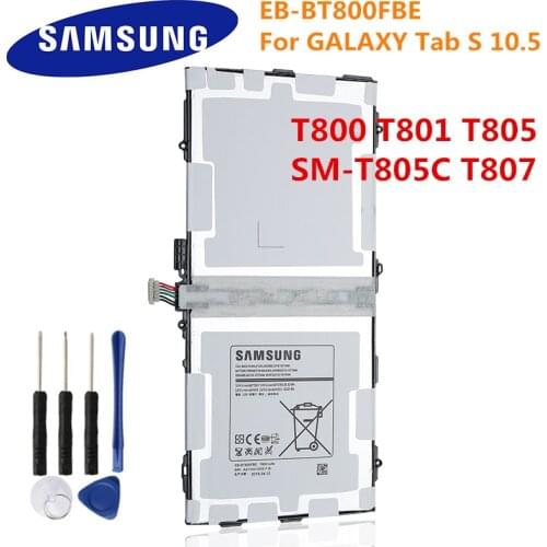 100% New GENUINE Original Samsung Battery EB-BT800FBE 7900mAh For Samsung Galaxy Tab S 10.5 SM-T800 T801 T805 + Free Tools