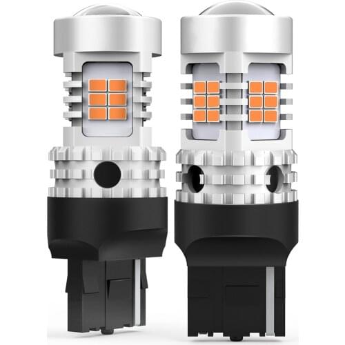 2X T20 W21W 7440 7440NA LED Turn Signal Light Bulbs Canbus Error Free No Hyper Flash 3020SMD Car Lights 2200k Amber Yellow 12V