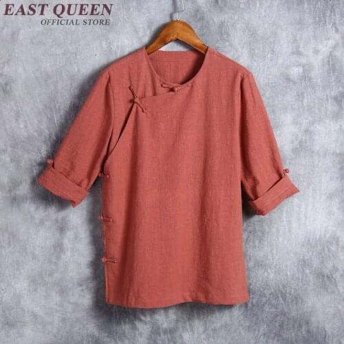 2018 fashion traditional chinese clothing for men short sleeve linen clothes men linen shirt plus size S-4XL NN0553 HQ