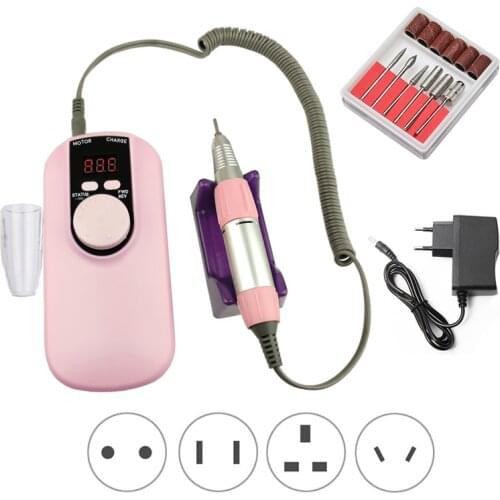 35000RPM Rechargeable Nail Drill Machine Portable Nail Drill Manicure Drill Machine with Speed Display Professional Nail Drill