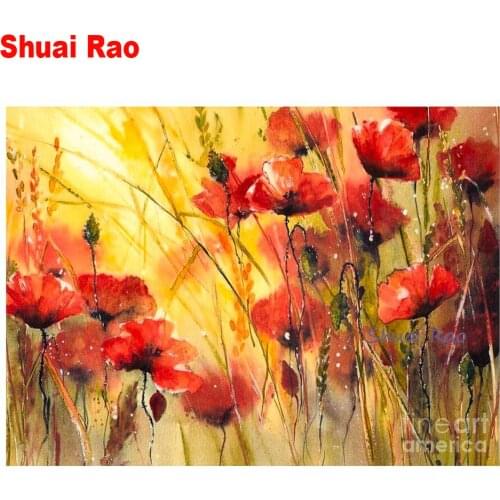 3d round diamond embroidery"Abstract fantasy poppy"pattern Diy full diamond painting,stitch cross,picture of rhinestones