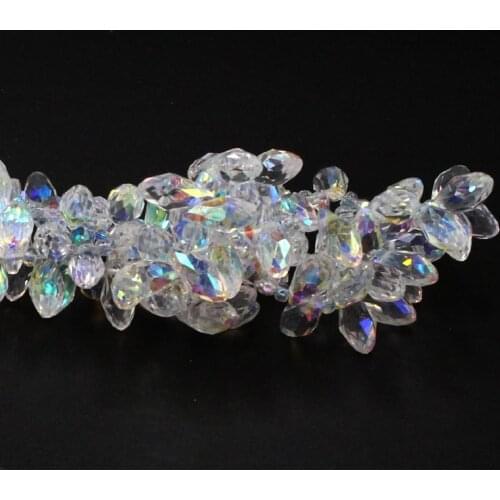 50/100pcs 6x12mm #6010 Faceted Crystal Glass Teardrop Beads Finding Pendants