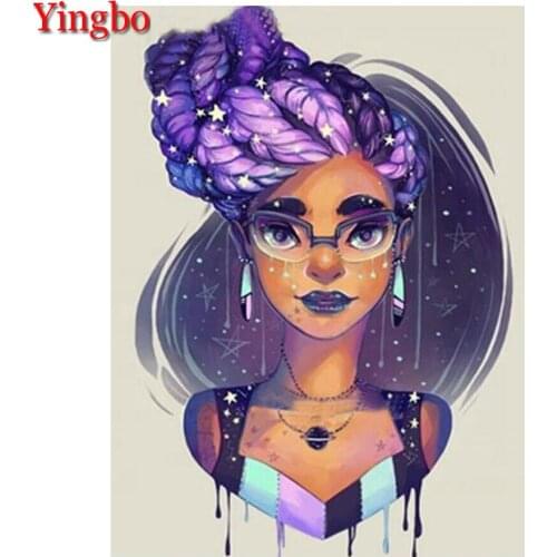 5d photo Round Diamond Painting Cartoon african girl Full Drill Square Diamond Mosaic Home Decor Handmade Embroidery art