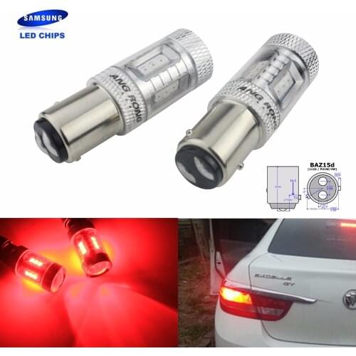 ANGRONG 2 Red 566 P21/4W 7225 BAZ15d Bulb LED Indicator Rear Fog Tail Stop Light(CA314)
