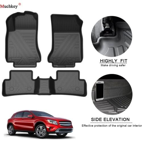 Car Floor Mats For BENZ GLA 2015-2019 TPE Non-Slip Foot Pad Waterproof Rubber Carpets Auto Automobile Interior Accessories 3pcs