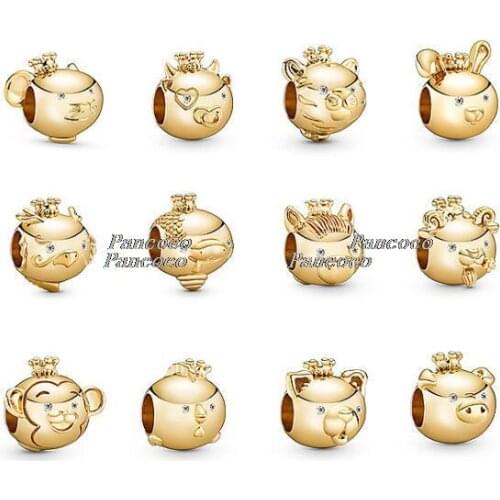 2020 New Year 925 Sterling Silver Bead Shining Rat Mouse Charm Fit Pandora Bracelet & Necklace Diy Women Jewelry