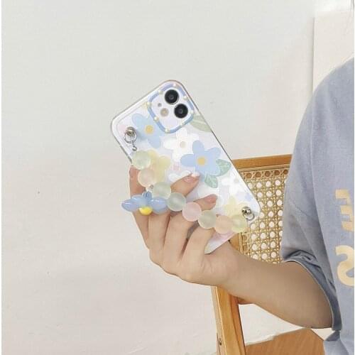 For iphone 12 Pro Case Korean Flower Wristband Cover For apple iphoneX XS XR 7 8 Plus Back Shell For iphone 11 phone casing