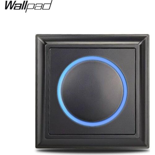 Black Platic Switch 1 2 3 4 Gang Push Button Curtain Momentary Switch Sensor Step Light Circle LED Indicator L6 P70 PC Frame