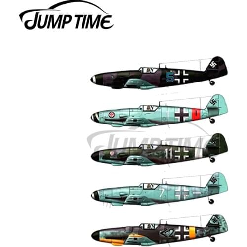 JumpTime 13 x 2.2cm Messerschmitt BF109 German WW2 Fighter Car Sticker Decal Vinyl Waterproof Bumper Doors Windows Accessories