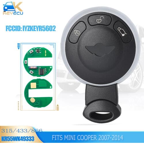Keyecu Cheap Smart Remote Key Fob 3 Button 315MHz ID46 for BMW Mini Cooper 2007-2014